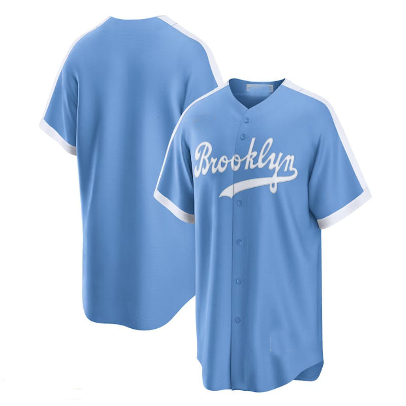 Los Angeles Dodgers Brooklyn Alternate Cooperstown Collection Team Jersey - Light Blue Baseball Jerseys baseball jersey product view 1