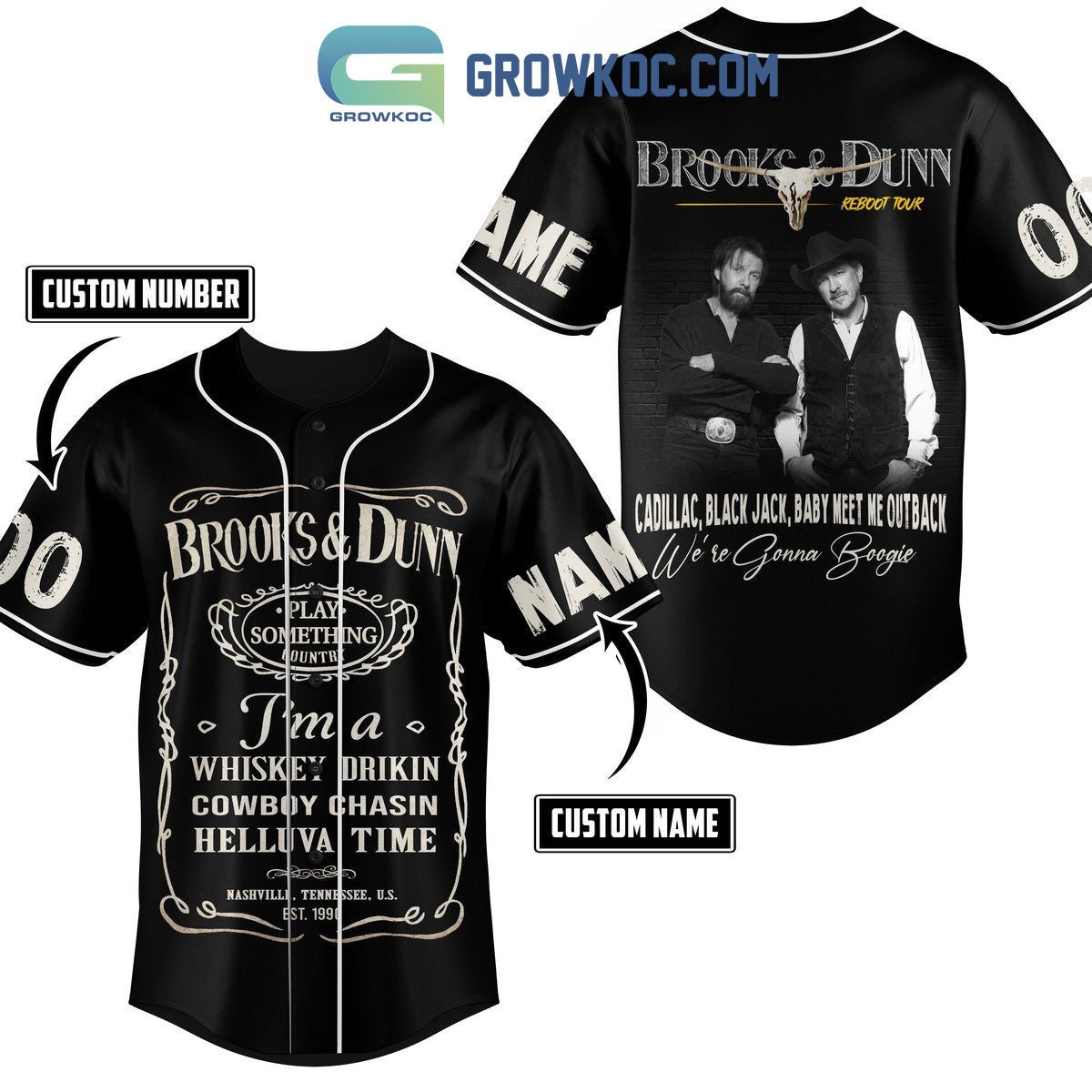 Brooks&Dunn Reboot Tour Were Gonna Boogie Personalized Baseball Jersey Unisex T-shirt, Sweatshirt, Hoodie, Long Sleeve Tee - T-Shirt, Sweatshirt, Hoodie