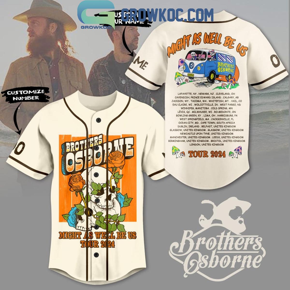 Brothers Osborne Night As Well Be Us Tour 2024 Fan Personalized Baseball Jersey Unisex T-shirt, Sweatshirt, Hoodie, Long Sleeve Tee - T-Shirt, Sweatshirt, Hoodie