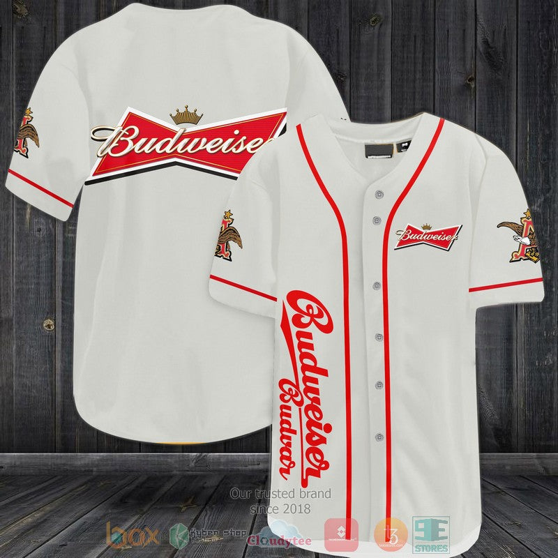 Budweiser Budvar white Baseball shirt Unisex T-shirt, Sweatshirt, Hoodie, Long Sleeve Tee - T-Shirt, Sweatshirt, Hoodie