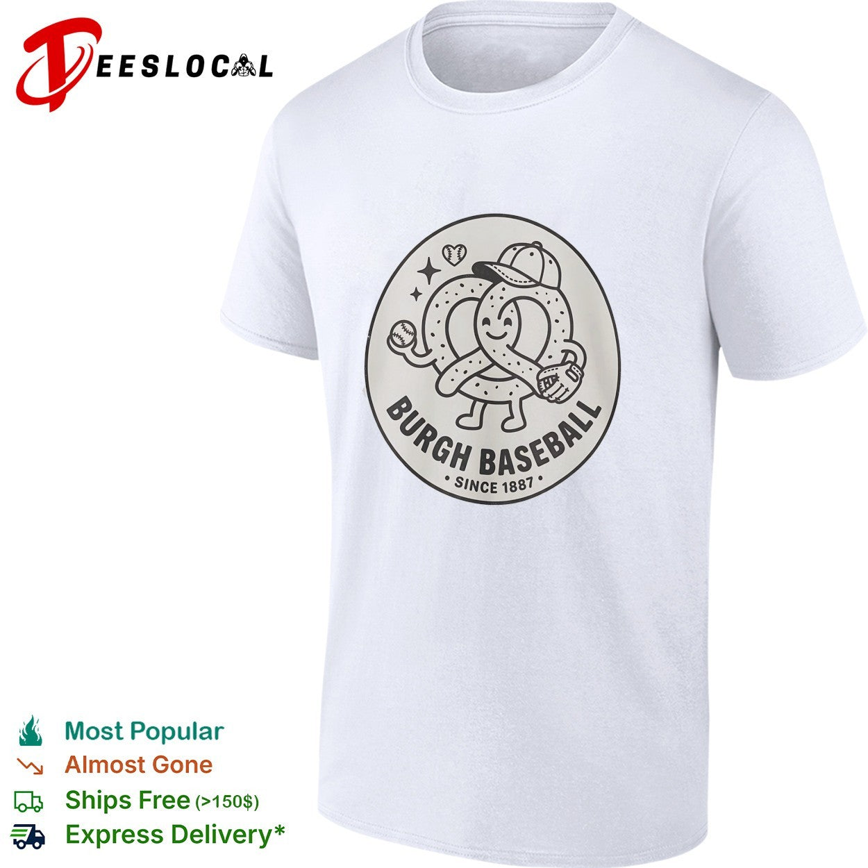Burgh baseball pretzel mascot since 1887 shirt Unisex T-shirt, Sweatshirt, Hoodie, Long Sleeve Tee - T-Shirt, Sweatshirt, Hoodie
