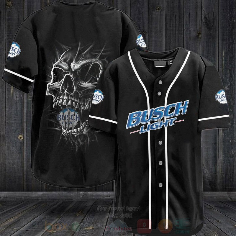 FASHION Busch Light Skull Baseball Jerseys Botton Shirt Unisex T-shirt, Sweatshirt, Hoodie, Long Sleeve Tee - T-Shirt, Sweatshirt, Hoodie