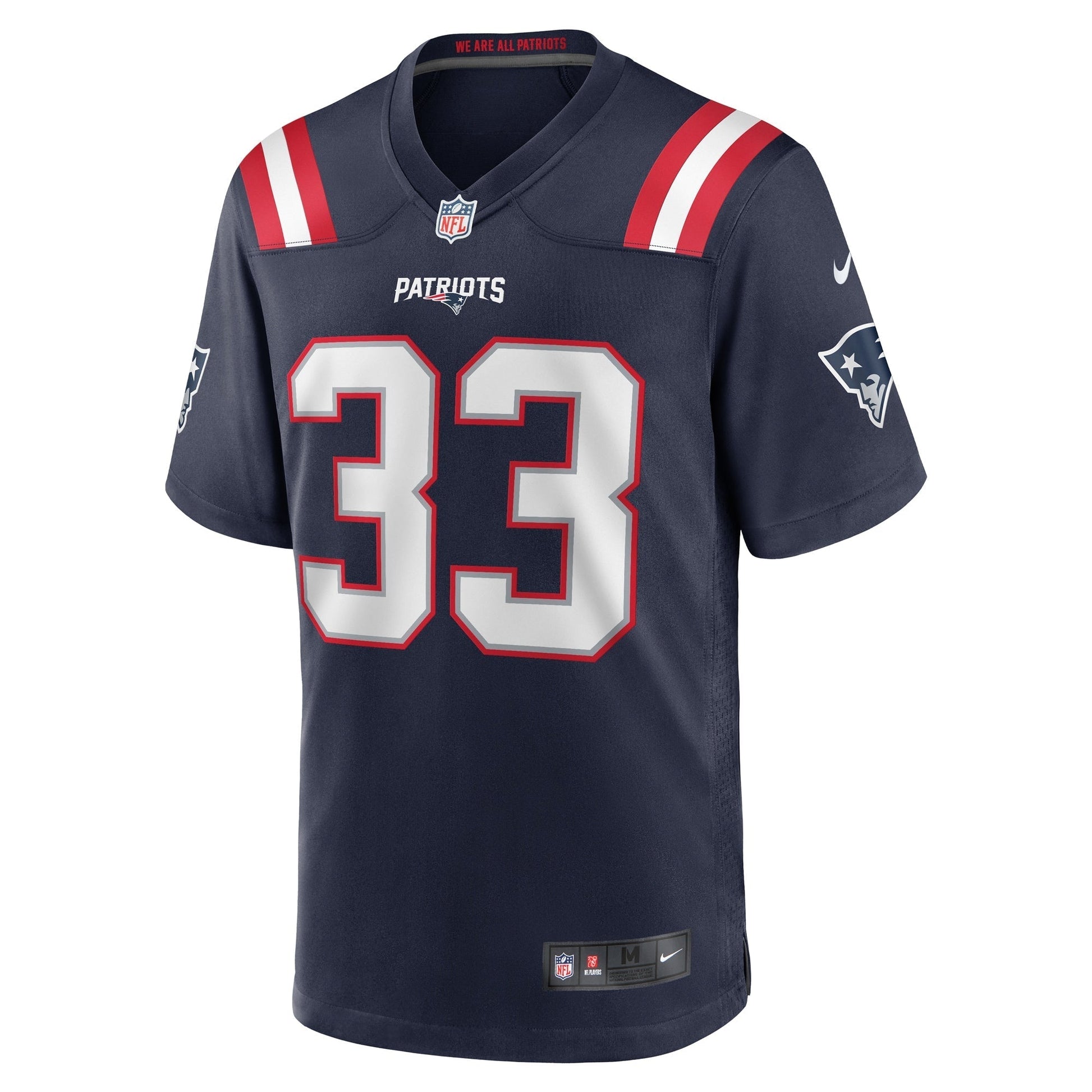 New England Patriots Anfernee Jennings Navy Team Game Jersey football jersey product view 2