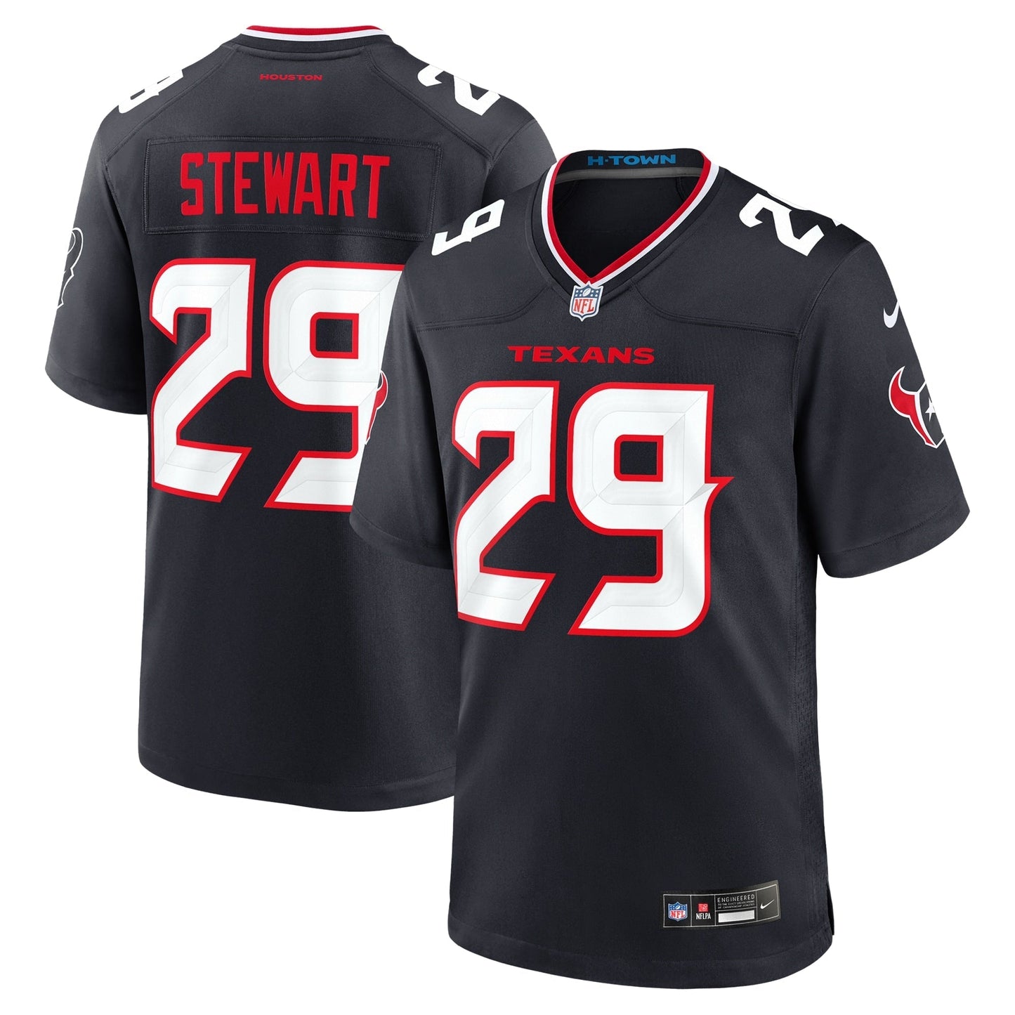 Houston Texans M.J. Stewart Navy Team Game Jersey football jersey product view 1