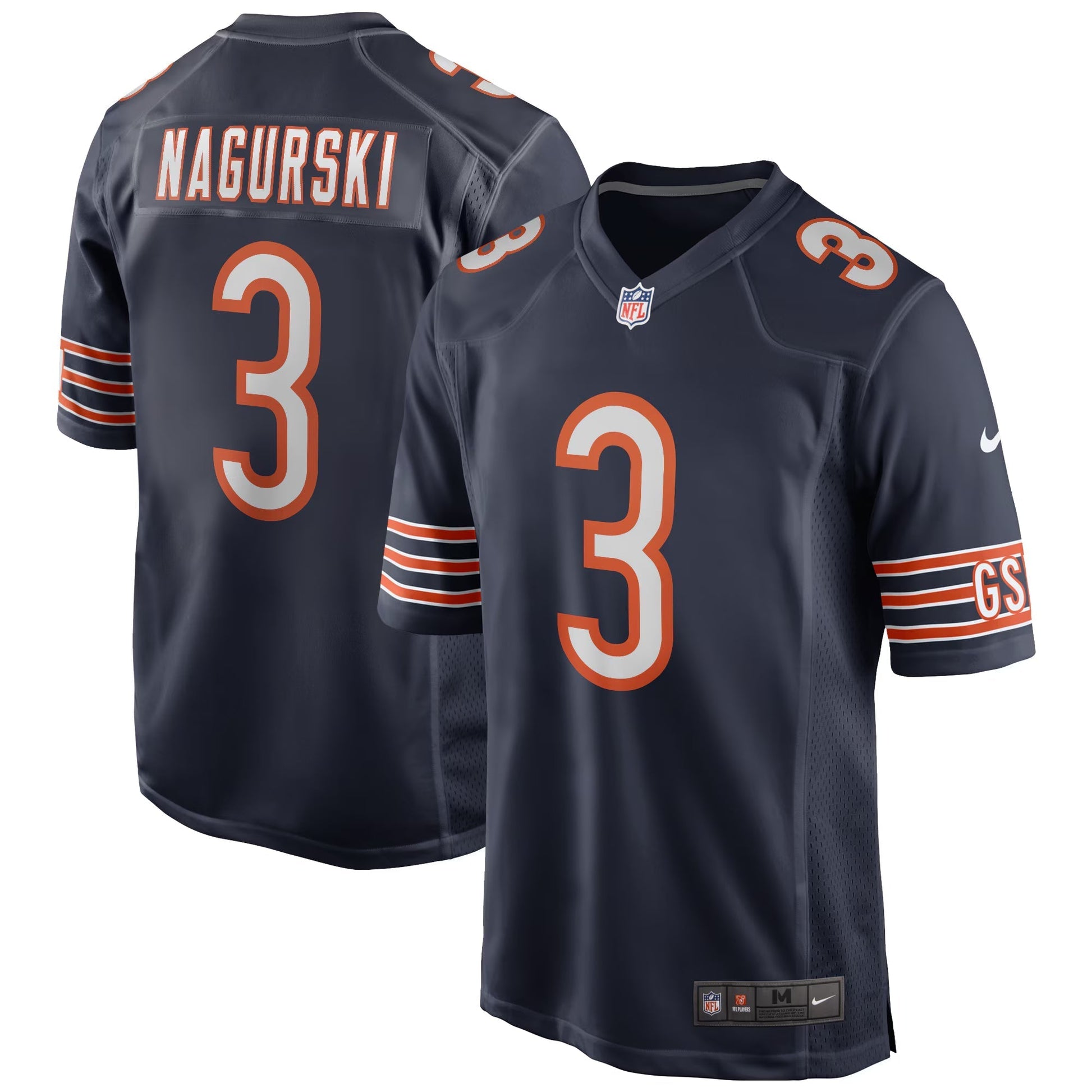 Chicago Bears Bronko Nagurski Navy Game Retired Player Jersey football jersey product view 1
