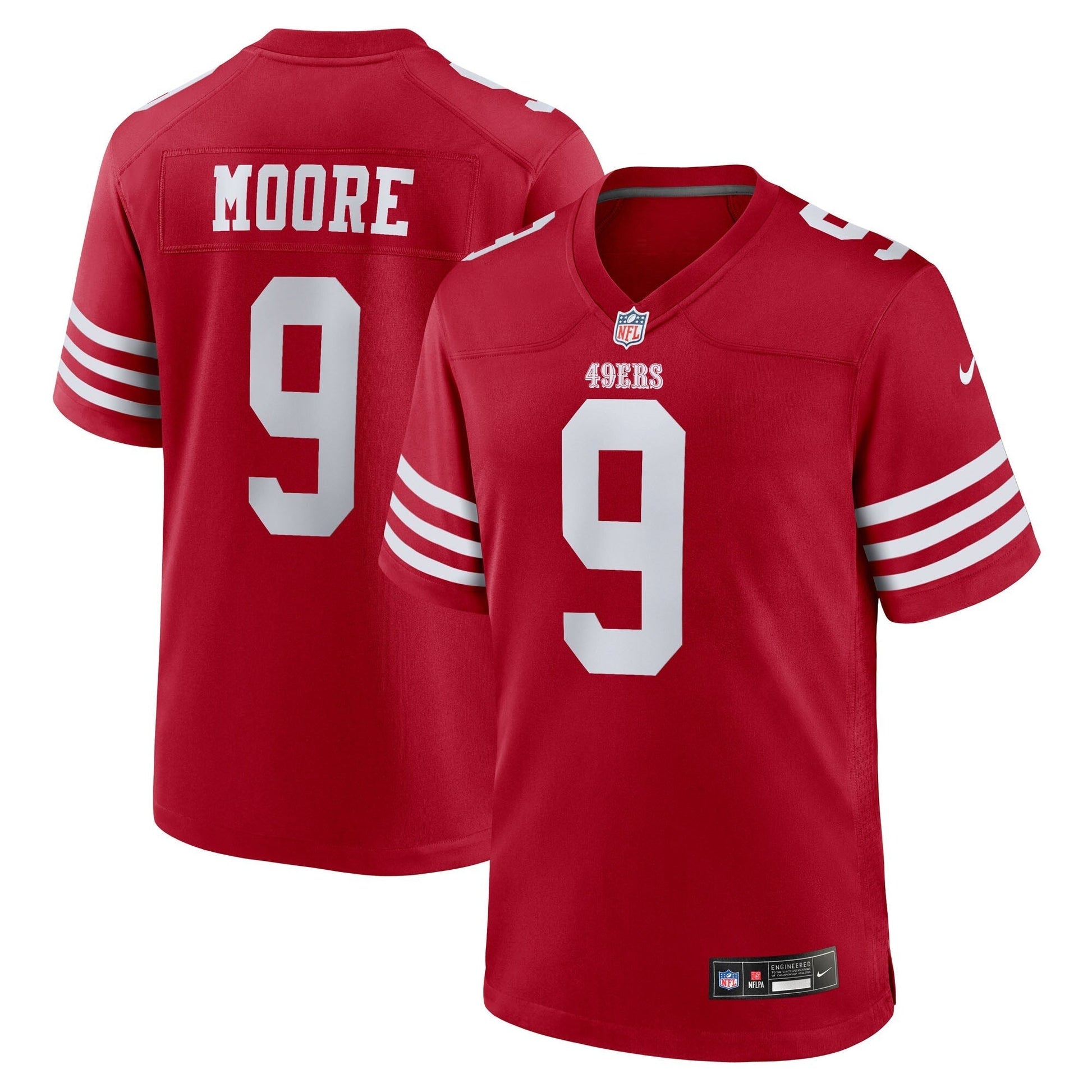San Francisco 49ers Skyy Moore Scarlet Team Game Jersey football jersey product view 1