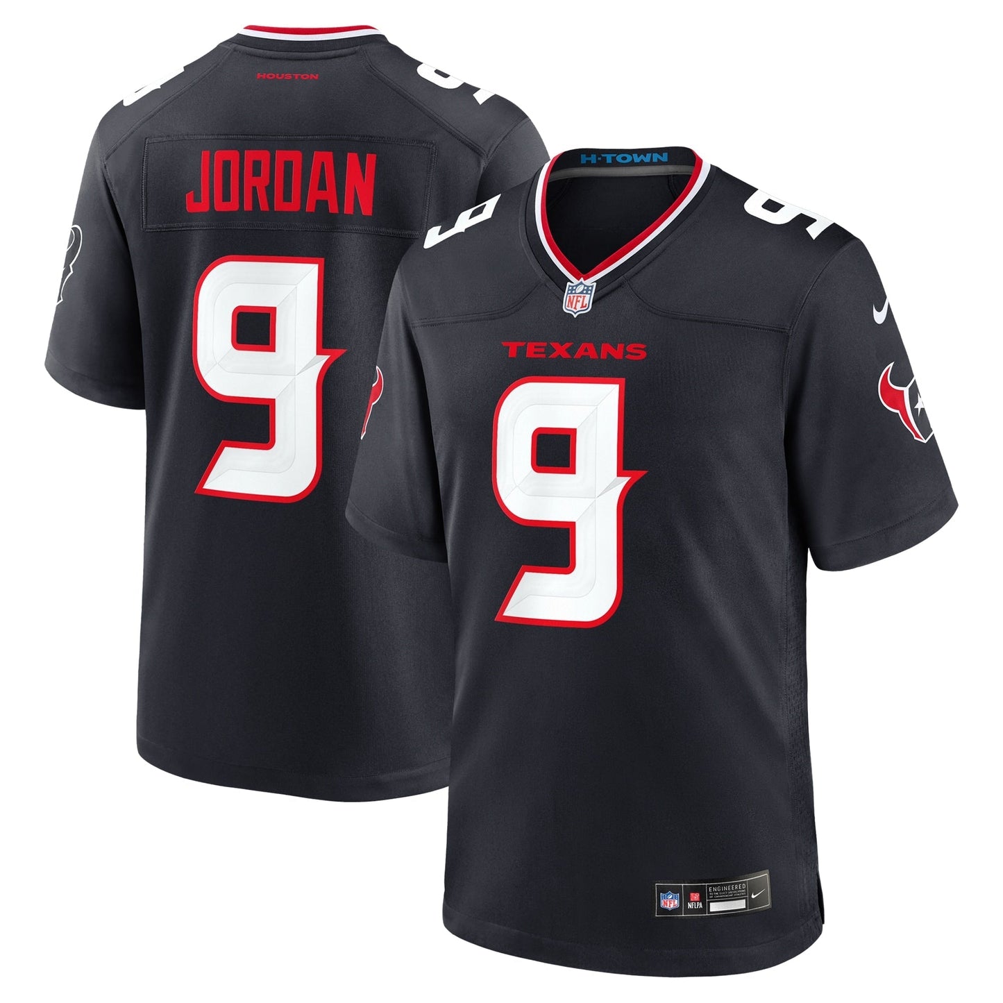 Houston Texans Brevin Jordan Navy Team Game Jersey basketball jersey product view 1
