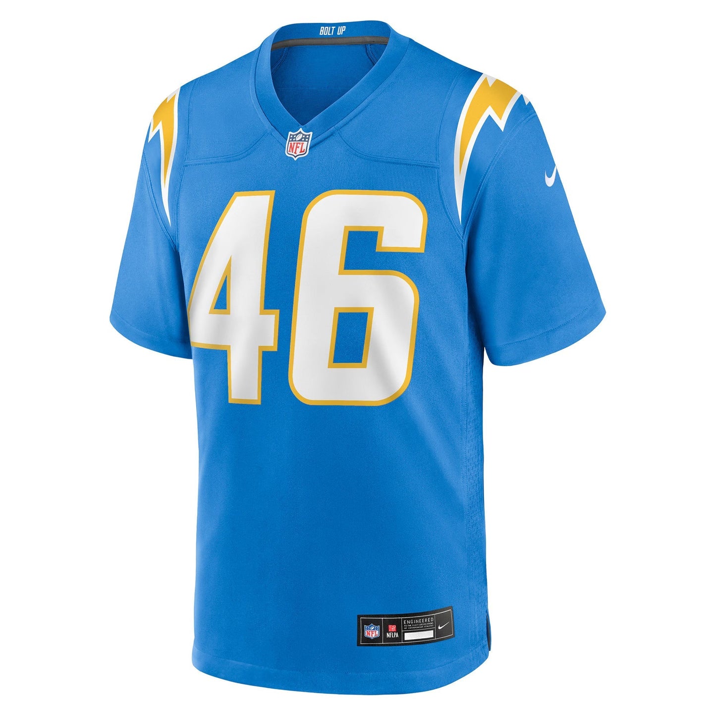 Los Angeles Chargers Nikko Reed Powder Blue Team Game Jersey football jersey product view 2