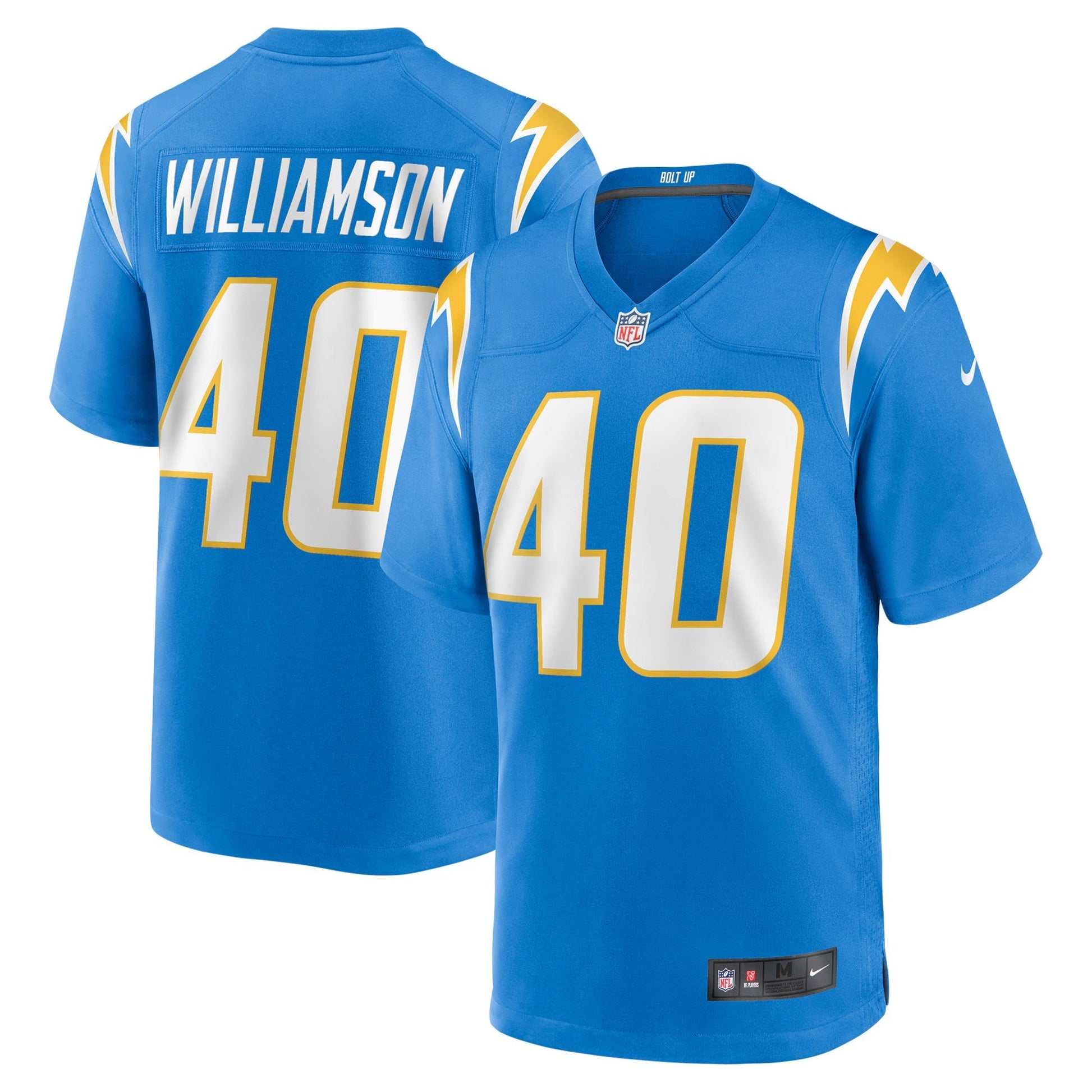 Los Angeles Chargers Kendall Williamson Powder Blue Team Game Jersey football jersey product view 1
