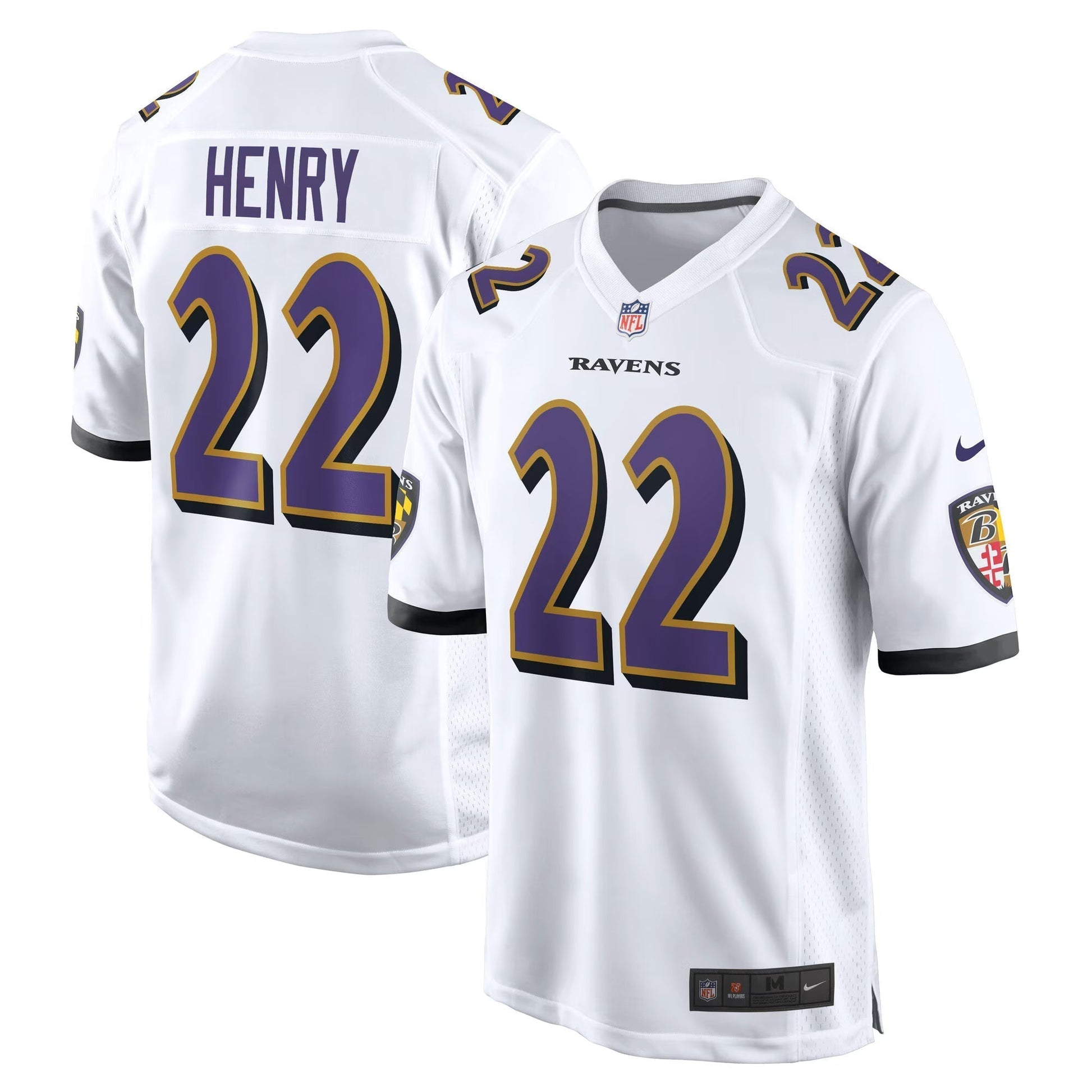 Baltimore Ravens Derrick Henry White White Game Jersey football jersey product view 1