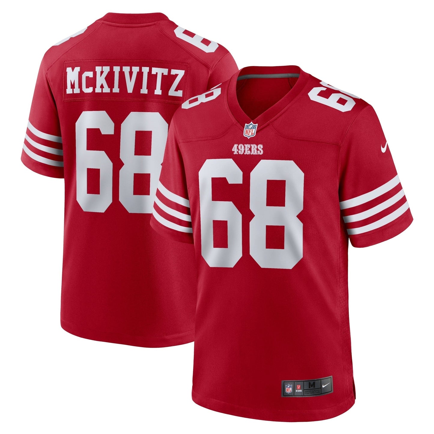 San Francisco 49ers Colton McKivitz Scarlet Game Jersey football jersey product view 1