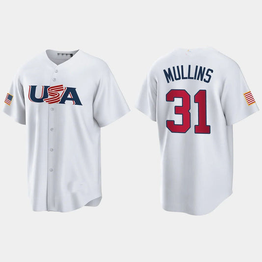 #31 CEDRIC MULLINS BALTIMORE ORIOLES 2023 WORLD BASEBALL CLASSIC USA REPLICA JERSEY ¨C WHITE Stitches Baseball Jerseys baseball jersey product view 1