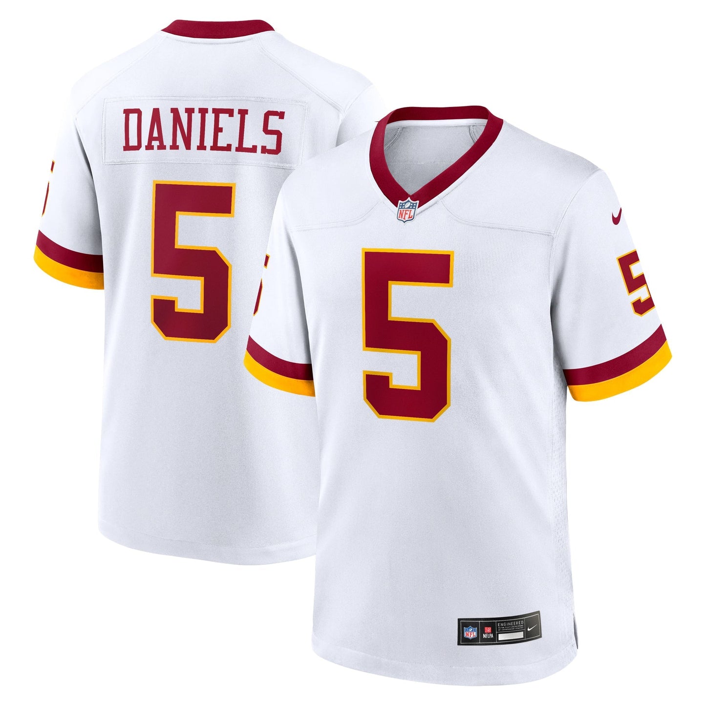 Washington Commanders Jayden Daniels White Game Super Bowl Era Jersey football jersey product view 1
