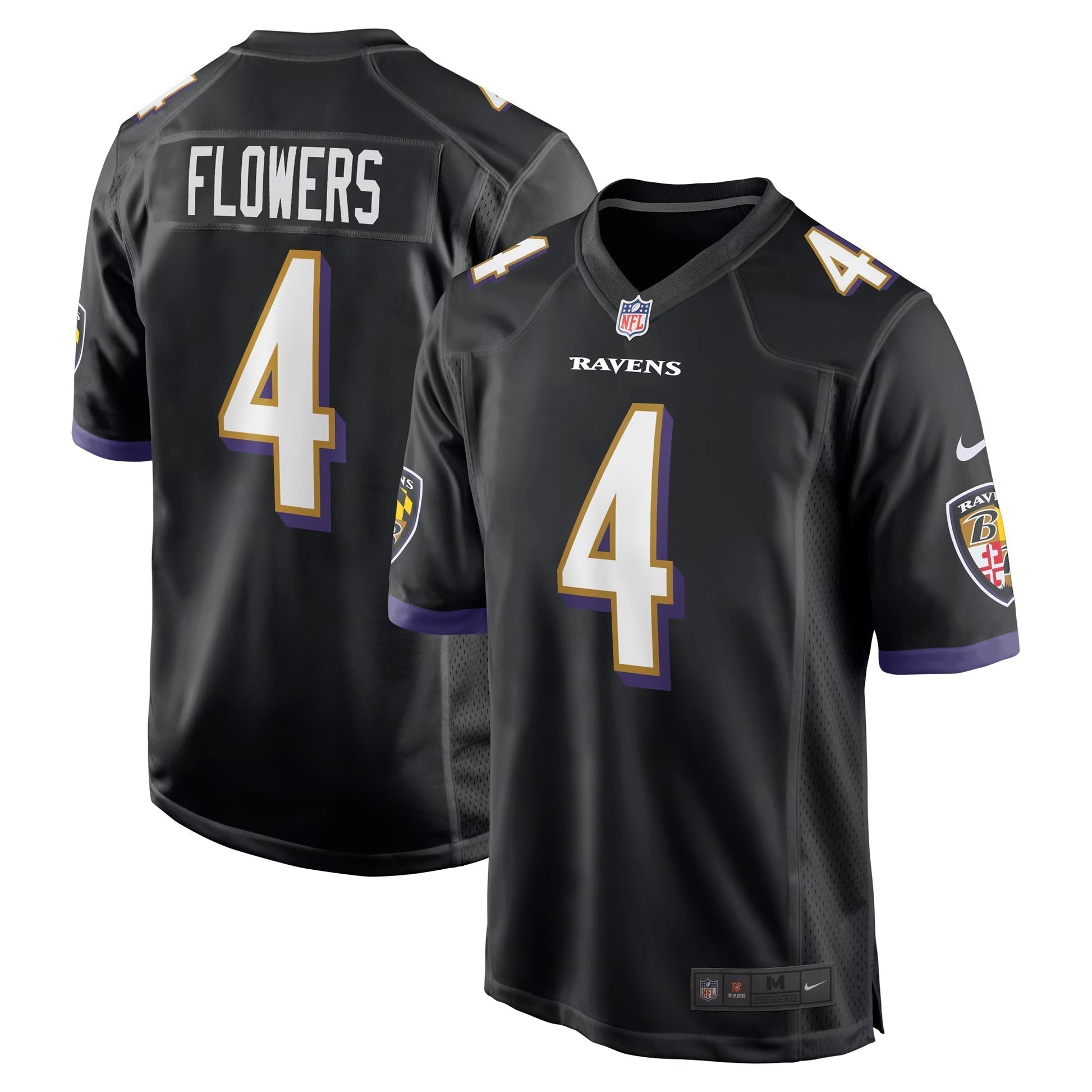 Baltimore Ravens Zay Flowers Black Alternate Game Jersey football jersey product view 1