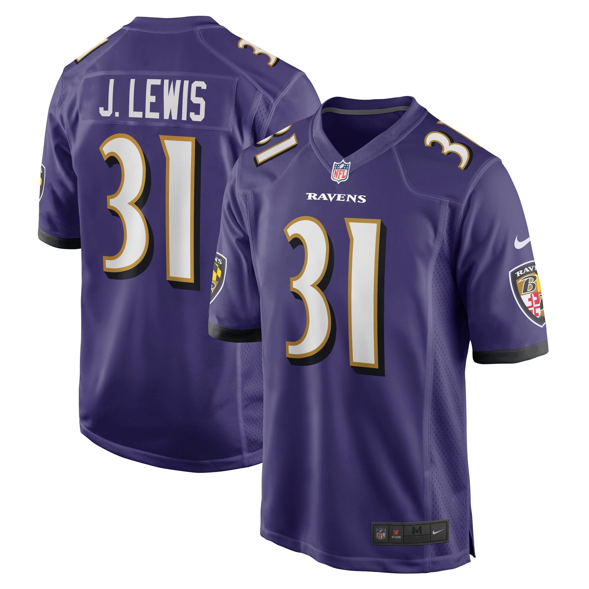 Baltimore Ravens Jamal Lewis Purple Game Retired Player Jersey football jersey product view 1