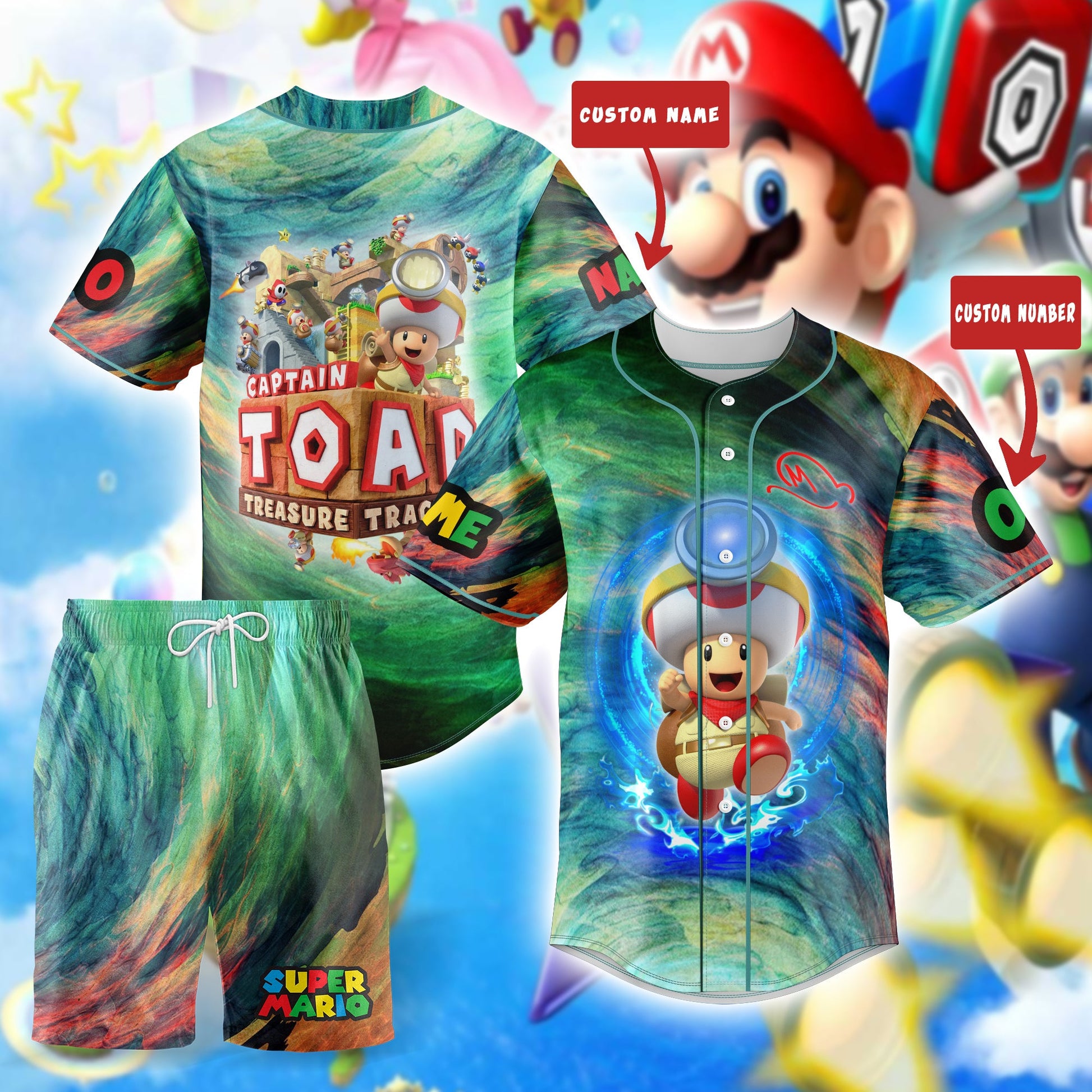 BEST Captain Toad Personalized Baseball Jersey Unisex T-shirt, Sweatshirt, Hoodie, Long Sleeve Tee - T-Shirt, Sweatshirt, Hoodie