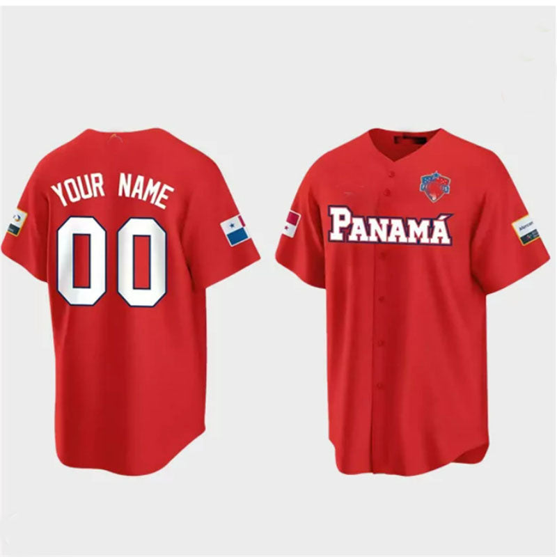 Custom Panama Baseball 2023 World Baseball Classic Jersey Men Women Youth ¨C Red Stitches Baseball Jerseys baseball jersey product view 1