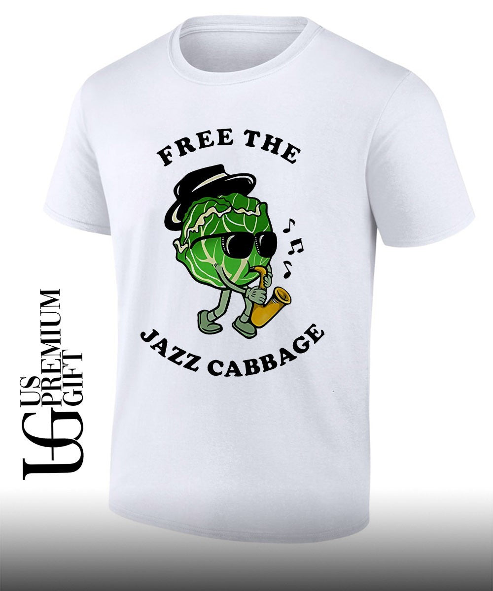 Cabbage Saxophone Free The Jazz Cabbage shirt Unisex T-shirt, Sweatshirt, Hoodie, Long Sleeve Tee - T-Shirt, Sweatshirt, Hoodie