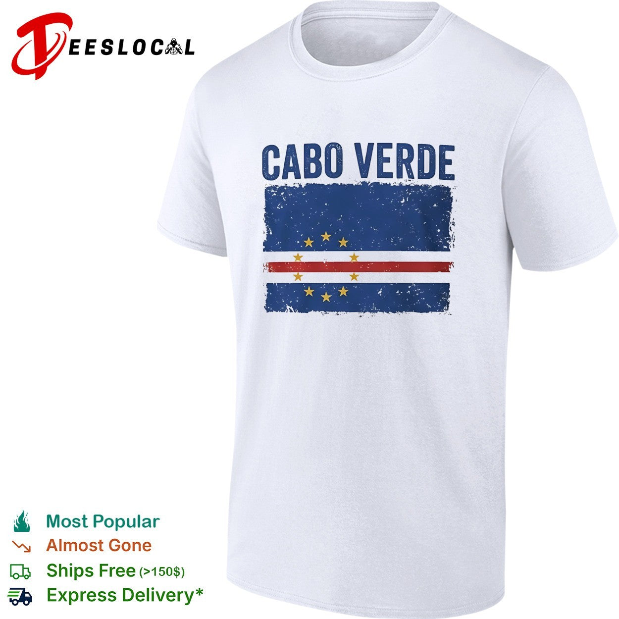 Cabo Verde retro flag shirt Unisex T-shirt, Sweatshirt, Hoodie, Long Sleeve Tee - T-Shirt, Sweatshirt, Hoodie