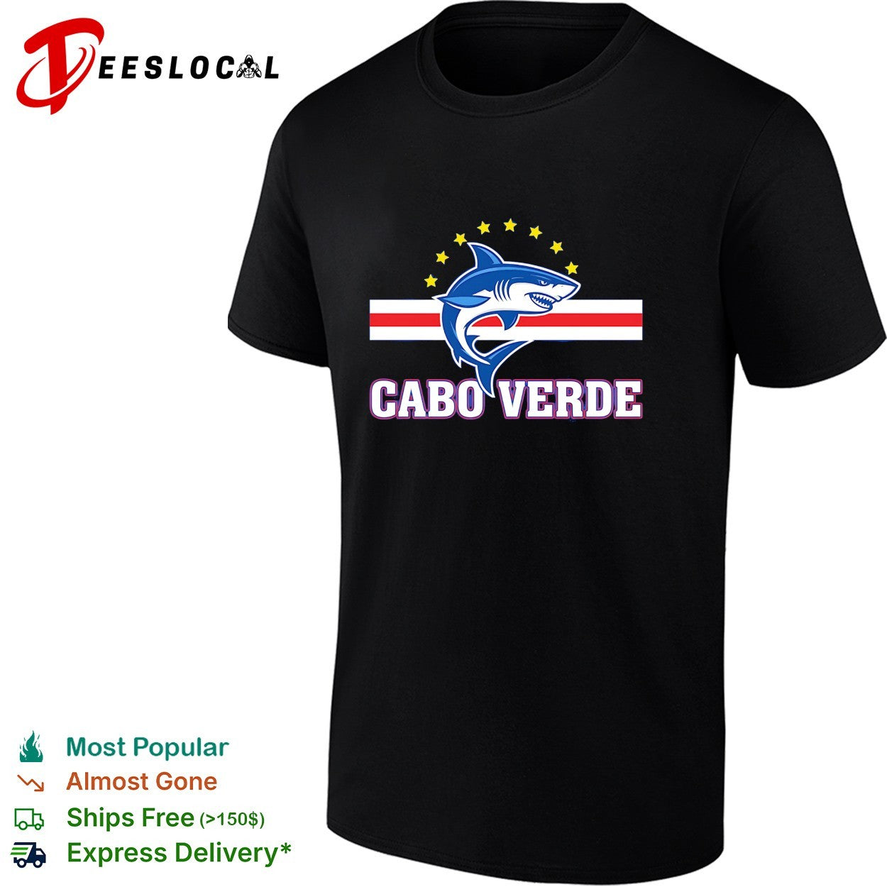 Cabo Verde shark mascot crest shirt Unisex T-shirt, Sweatshirt, Hoodie, Long Sleeve Tee - T-Shirt, Sweatshirt, Hoodie