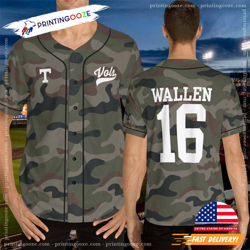 Camo Design Wallen 16 Baseball Jersey Unisex T-shirt, Sweatshirt, Hoodie, Long Sleeve Tee - T-Shirt, Sweatshirt, Hoodie