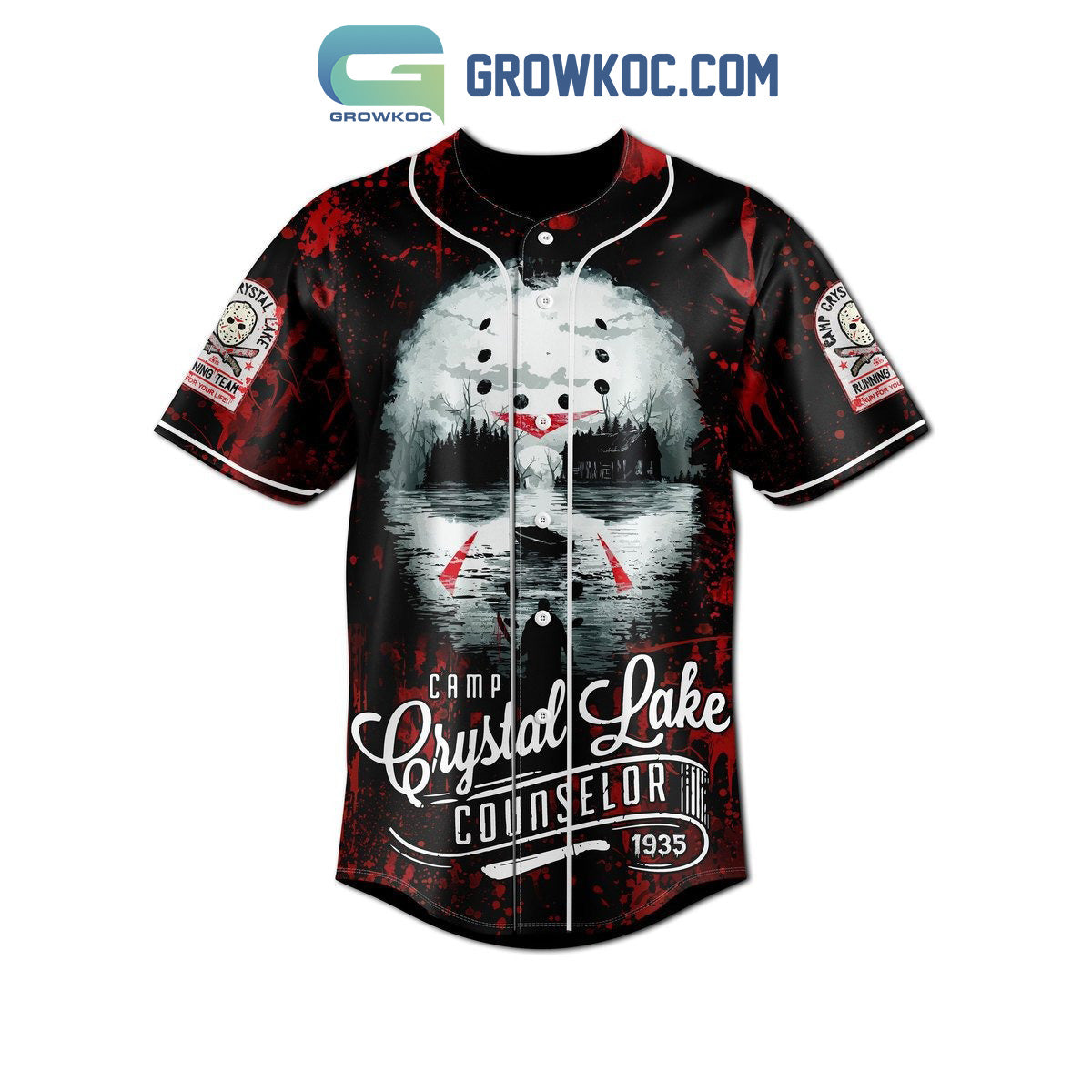 Camp Crystal Lake Counselor Personalized Baseball Jersey Unisex T-shirt, Sweatshirt, Hoodie, Long Sleeve Tee - T-Shirt, Sweatshirt, Hoodie