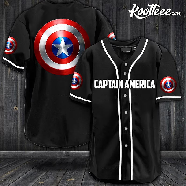 Captain America Baseball Jersey Unisex T-shirt, Sweatshirt, Hoodie, Long Sleeve Tee - T-Shirt, Sweatshirt, Hoodie