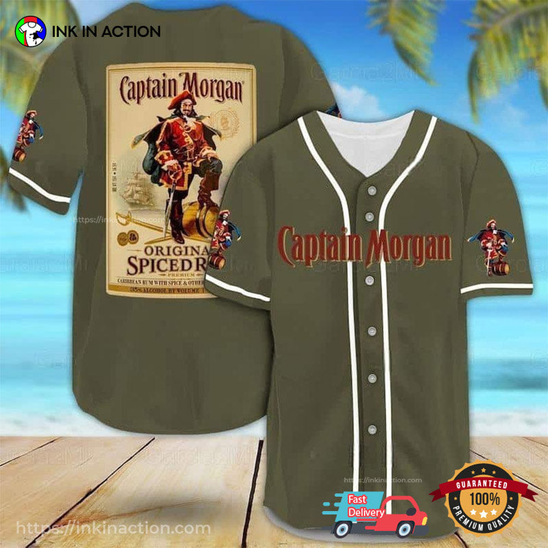 Captain Morgan Original Spiced Brand Baseball Jersey Unisex T-shirt, Sweatshirt, Hoodie, Long Sleeve Tee - T-Shirt, Sweatshirt, Hoodie