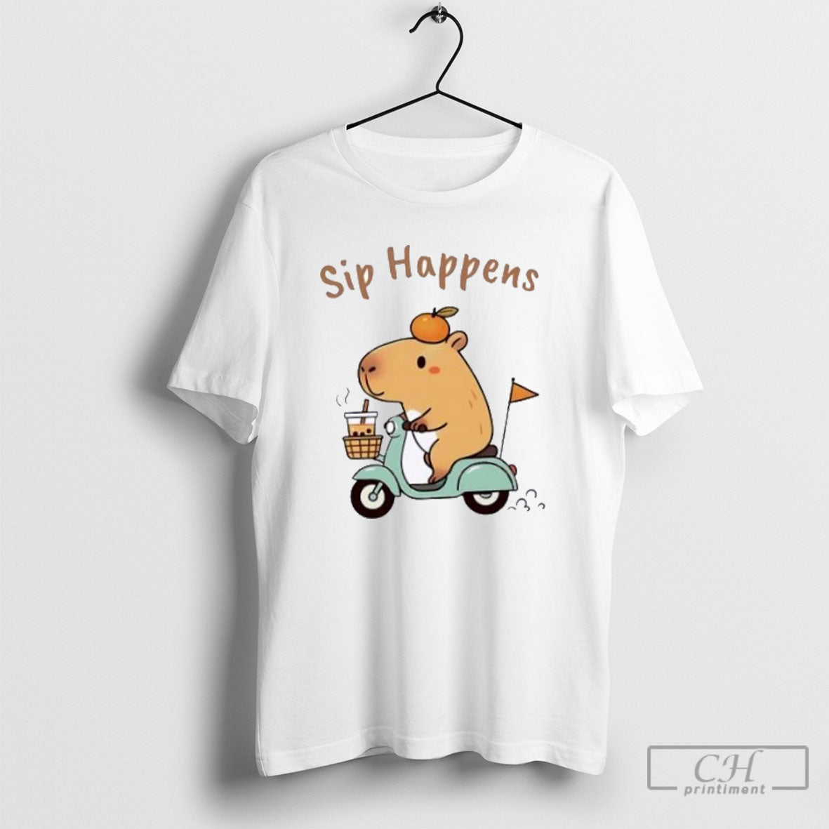 Capybara Bike Motorbike Sip Happens T-Shirts, Hoodie, Sweatshirt - T-Shirt, Sweatshirt, Hoodie