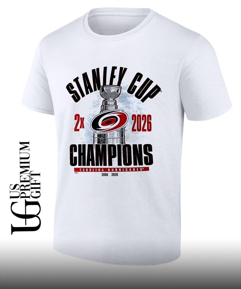Carolina Hurricanes 2026 Stanley Cup 2X Champions 2006-2026 trophy shirt Unisex T-shirt, Sweatshirt, Hoodie, Long Sleeve Tee - T-Shirt, Sweatshirt, Hoodie