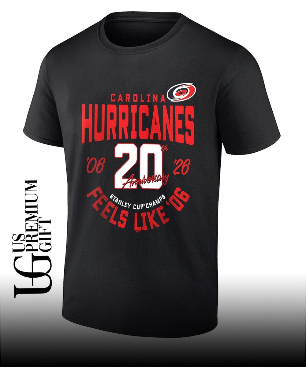 Carolina Hurricanes 20th Anniversary Stanley Cup Champions Feels Like 2026 shirt Unisex T-shirt, Sweatshirt, Hoodie, Long Sleeve Tee - T-Shirt, Sweatshirt, Hoodie