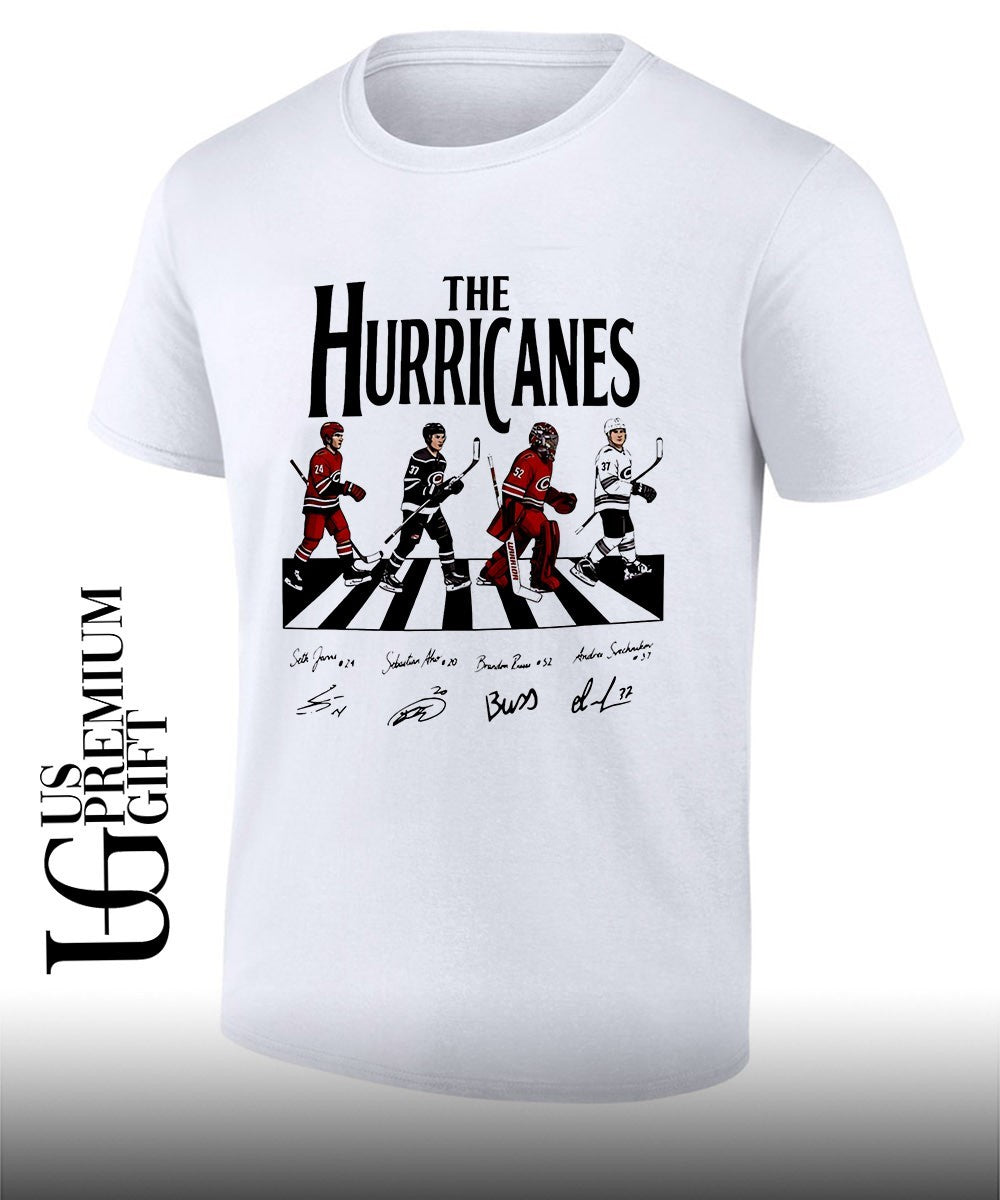 Carolina Hurricanes 4 players abbey road signature shirt Unisex T-shirt, Sweatshirt, Hoodie, Long Sleeve Tee - T-Shirt, Sweatshirt, Hoodie