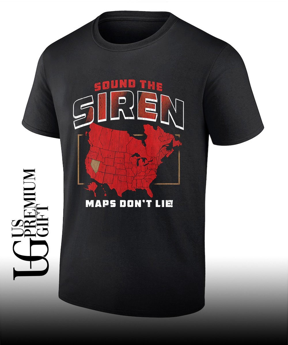 Carolina Hurricanes NHL Sound the Siren Maps Dont Lie 2026 shirt Unisex T-shirt, Sweatshirt, Hoodie, Long Sleeve Tee - T-Shirt, Sweatshirt, Hoodie