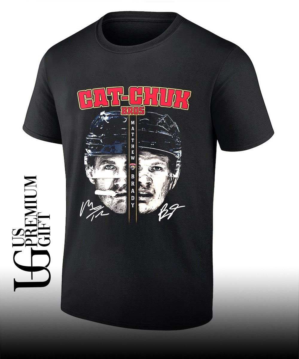 Cat-Chuk Bros Matthew and Brady Tkachuk face Florida Panthers NHL signature shirt Unisex T-shirt, Sweatshirt, Hoodie, Long Sleeve Tee - T-Shirt, Sweatshirt, Hoodie