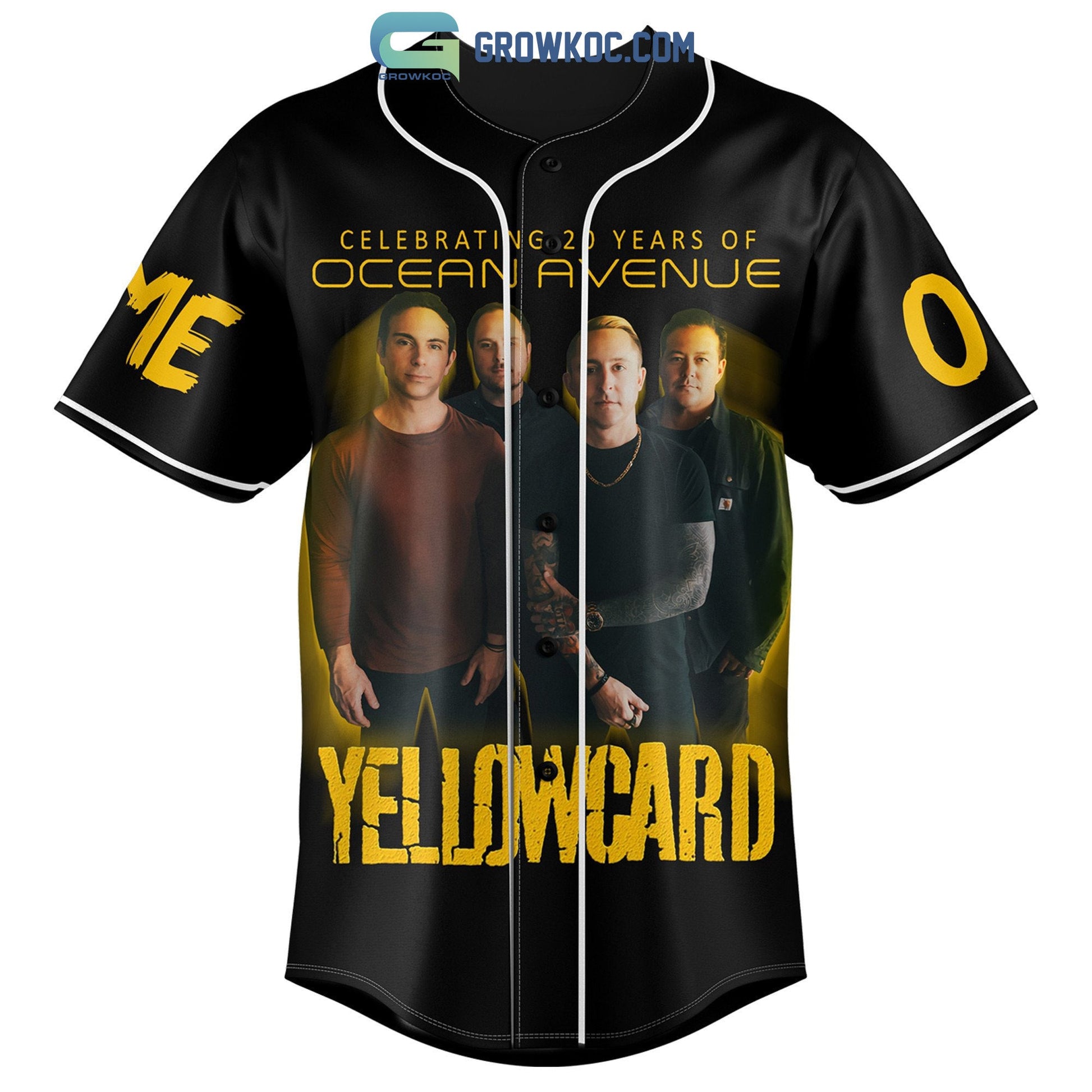 Celebrating 20 Years Of Ocean Avenue Yellowcard Personalized Baseball Jersey Unisex T-shirt, Sweatshirt, Hoodie, Long Sleeve Tee - T-Shirt, Sweatshirt, Hoodie