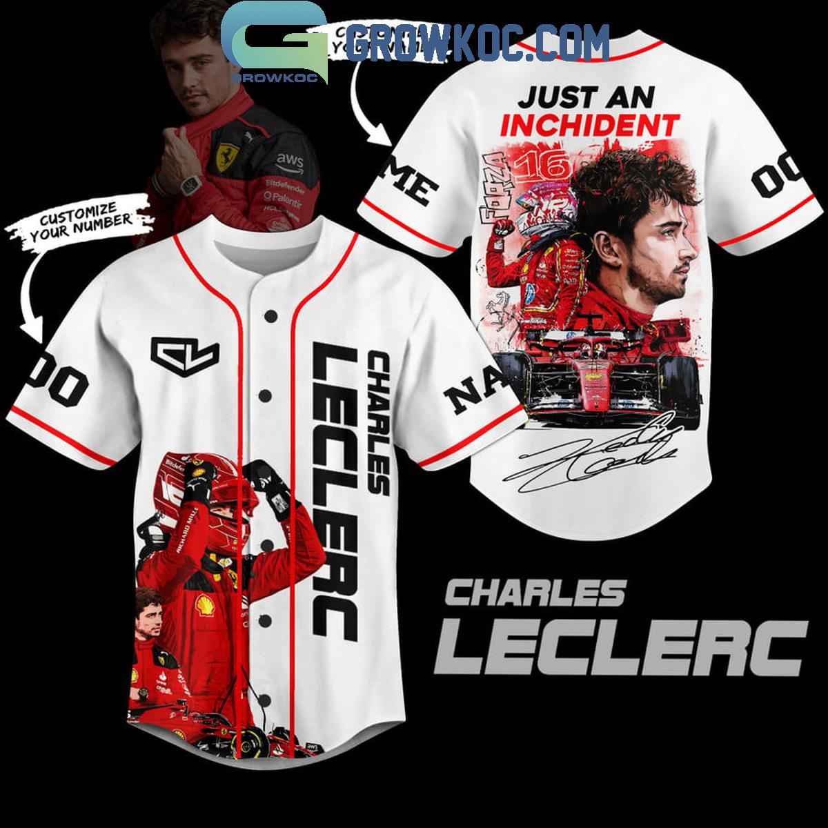 Charles Leclerc Just An Inchident F1 Racing Personalized Baseball Jersey Unisex T-shirt, Sweatshirt, Hoodie, Long Sleeve Tee - T-Shirt, Sweatshirt, Hoodie