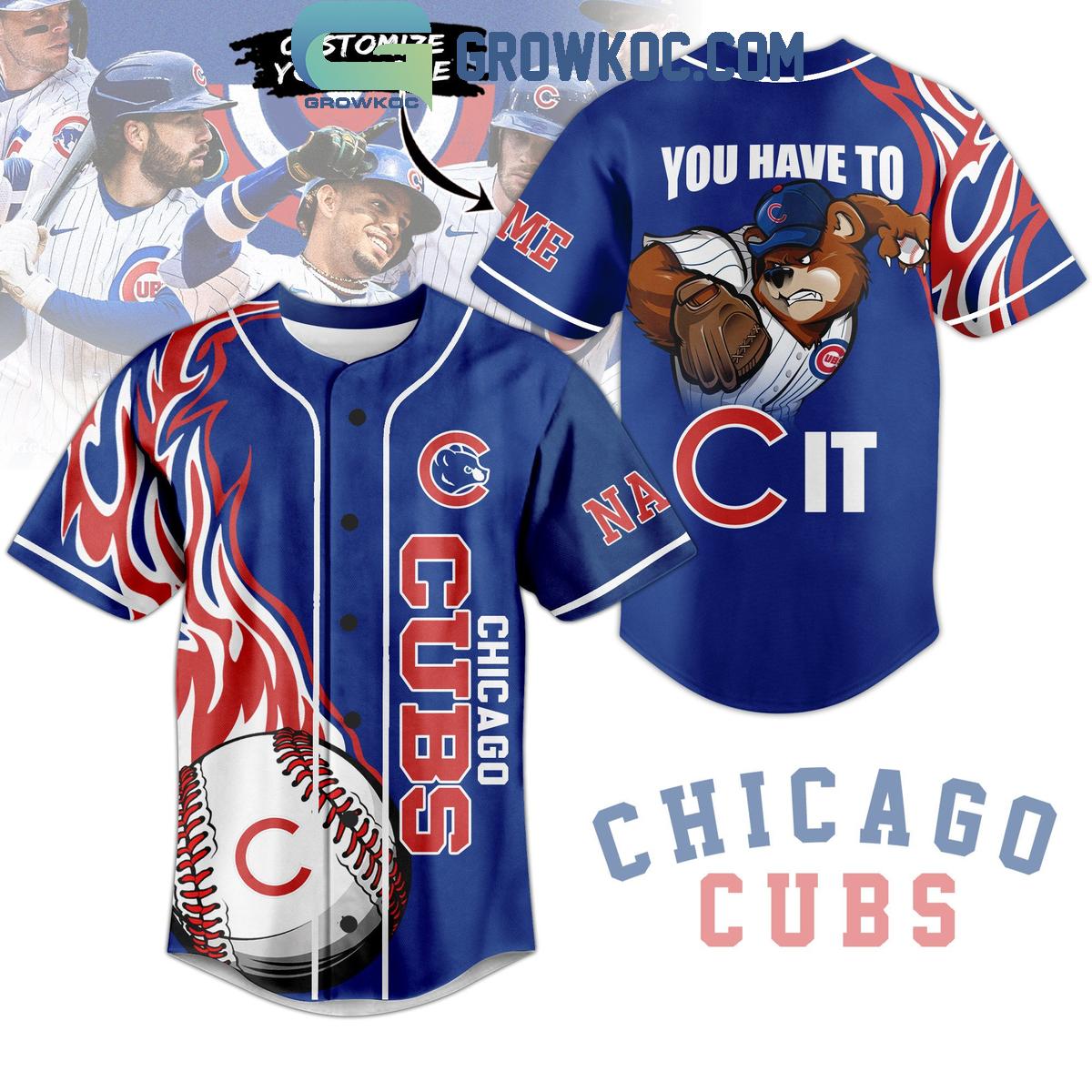 Chicago Cubs Flames You Have To C It Personalized Baseball Jersey Unisex T-shirt, Sweatshirt, Hoodie, Long Sleeve Tee - T-Shirt, Sweatshirt, Hoodie