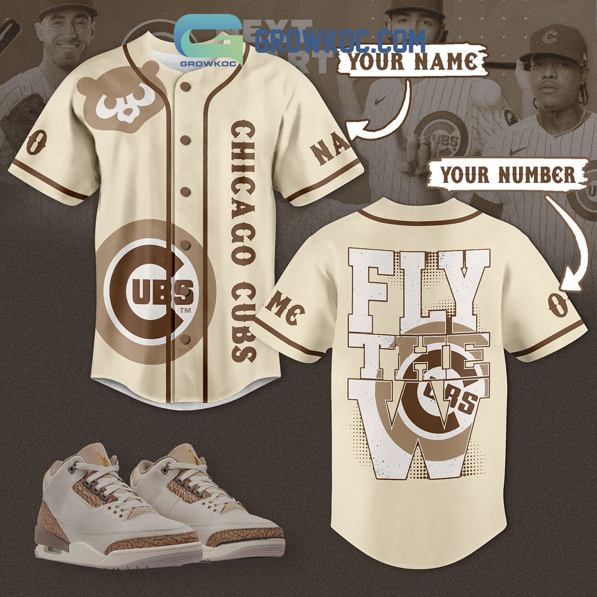 Chicago Cubs Fly The W Palomino Styles Personalized Baseball Jersey Unisex T-shirt, Sweatshirt, Hoodie, Long Sleeve Tee - T-Shirt, Sweatshirt, Hoodie