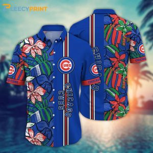 Chicago Cubs MLB Flower Drawing Pattern Hawaiian Shirt Unisex T-shirt, Sweatshirt, Hoodie, Long Sleeve Tee - T-Shirt, Sweatshirt, Hoodie