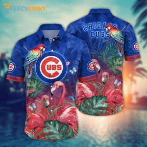 Chicago Cubs MLB Hawaiian Shirt Pool Days Flamingo Parrot Hawaiian Shirt Unisex T-shirt, Sweatshirt, Hoodie, Long Sleeve Tee - T-Shirt, Sweatshirt, Hoodie
