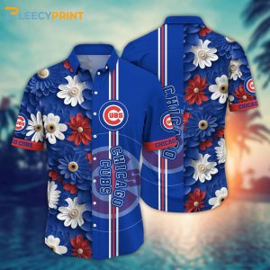 Chicago Cubs MLB Inflated Flower Retro Hawaiian Shirt Unisex T-shirt, Sweatshirt, Hoodie, Long Sleeve Tee - T-Shirt, Sweatshirt, Hoodie