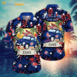 Chicago Cubs MLB Surfing Car Summer Black Hawaiian Shirt Unisex T-shirt, Sweatshirt, Hoodie, Long Sleeve Tee - T-Shirt, Sweatshirt, Hoodie