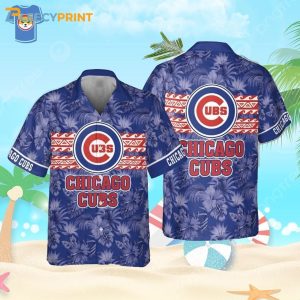 Chicago Cubs Major League Baseball Print Flower Pattern Hawaiian Shirt Unisex T-shirt, Sweatshirt, Hoodie, Long Sleeve Tee - T-Shirt, Sweatshirt, Hoodie