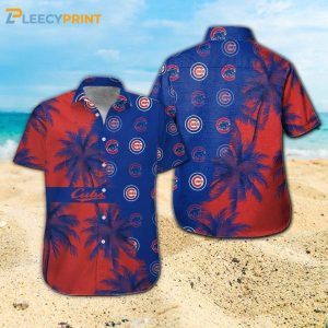 Chicago Cubs Red Blue Short Sleeve Tropical Hawaiian Shirt Unisex T-shirt, Sweatshirt, Hoodie, Long Sleeve Tee - T-Shirt, Sweatshirt, Hoodie