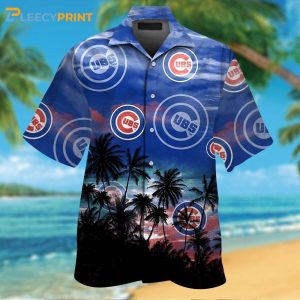Chicago Cubs Short Sleeve Tropical Palm Trees Hawaiian Shirt Unisex T-shirt, Sweatshirt, Hoodie, Long Sleeve Tee - T-Shirt, Sweatshirt, Hoodie