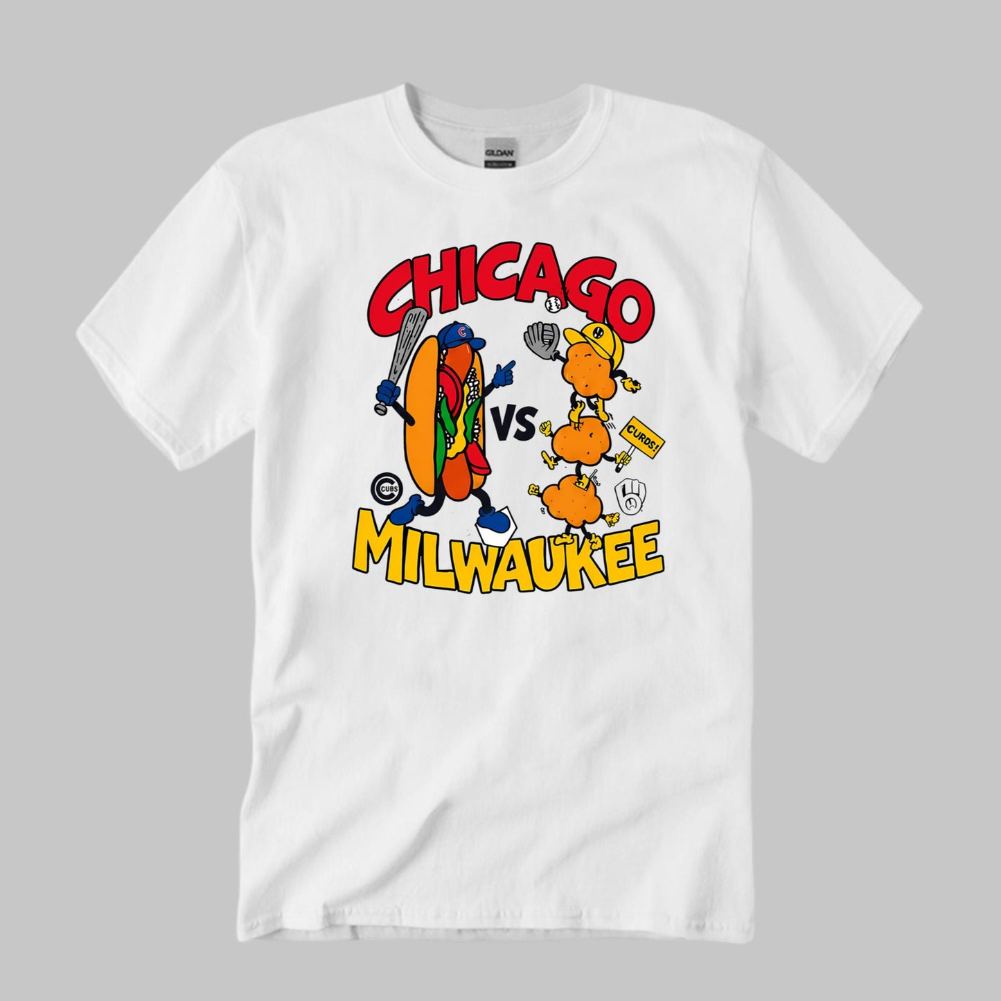 Chicago Milwaukee Rivalry Cartoon Hot Dog Shirt Unisex T-shirt, Sweatshirt, Hoodie, Long Sleeve Tee - T-Shirt, Sweatshirt, Hoodie