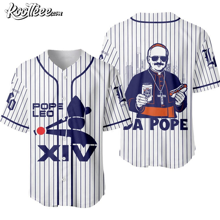 Chicago Pope Leo XIV Da Pope Baseball Jersey Unisex T-shirt, Sweatshirt, Hoodie, Long Sleeve Tee - T-Shirt, Sweatshirt, Hoodie