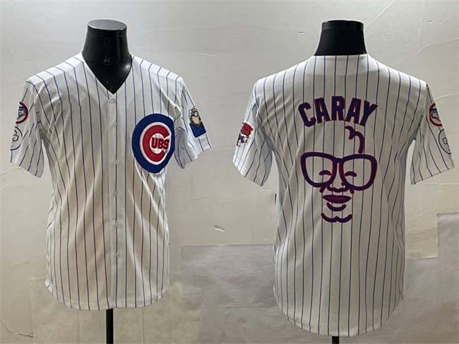 Chicago Cubs White Harry Caray 'Holy Cow' Patch Limited Stitched Baseball Jersey baseball jersey product view 1