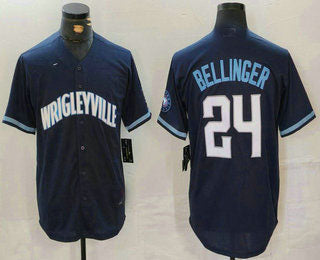 Chicago Cubs #24 Cody Bellinger Navy City Connect Cool Base Stitched Baseball Jersey baseball jersey product view 1
