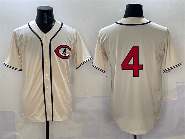 Chicago Cubs #4 Pete Crow-Armstrong Cream Field of Dreams Cool Base Stitched Baseball Jersey baseball jersey product view 1